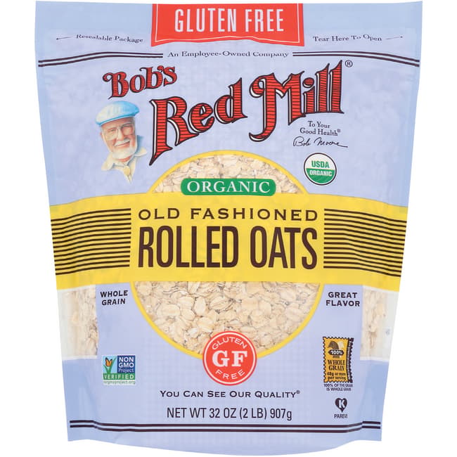 Bob's Red Mill Organic Old Fashioned Rolled Oats, Whole Grain Oats, 32 oz Bag