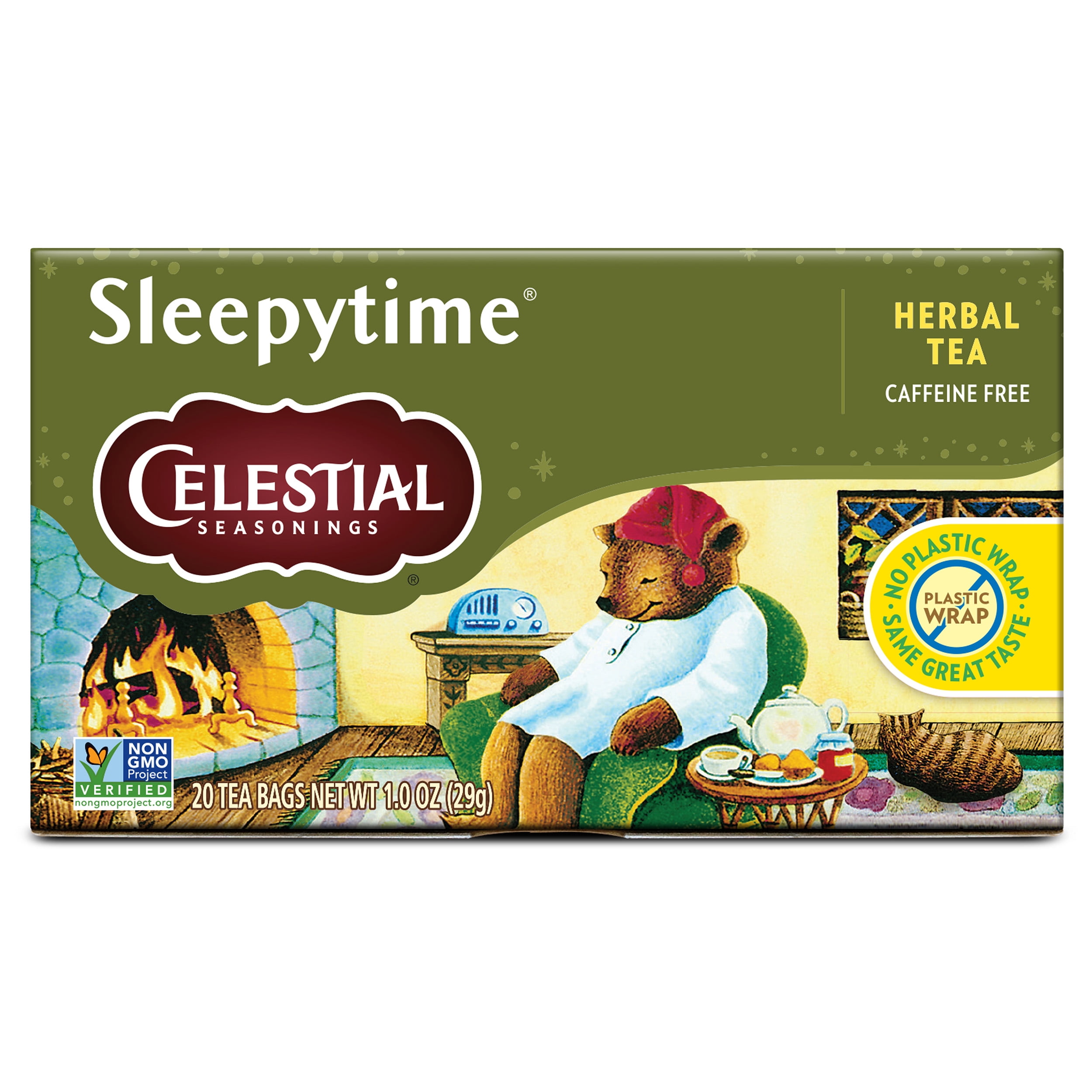 Celestial Seasonings Sleepytime Herbal Tea, Caffeine-Free Chamomile Blend, 20 Tea Bags