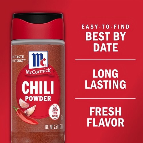 McCormick Chili Powder, Mild Blend for Chili Tacos & Stews, 2.5 oz Jar