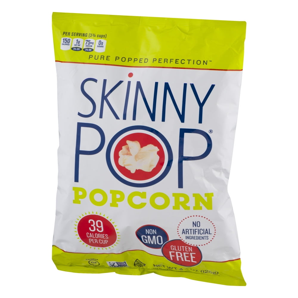 SkinnyPop Original Popped Popcorn, Simple Ingredient Popcorn Snack, 4.4 oz Bag